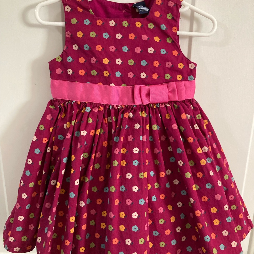 GAP Pink Floral Kids Dress with Bow
